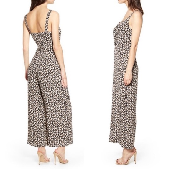 All in Favor Floral Print Tie Jumpsuit - Picture 1 of 10